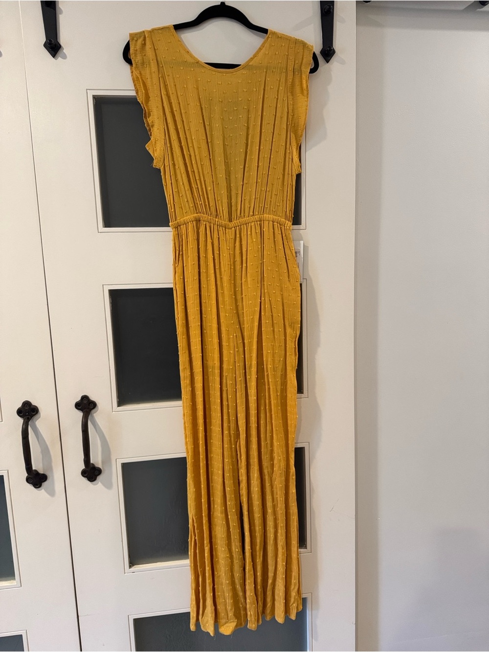 Mustard Yellow V-Neck back Women's jumpsuit